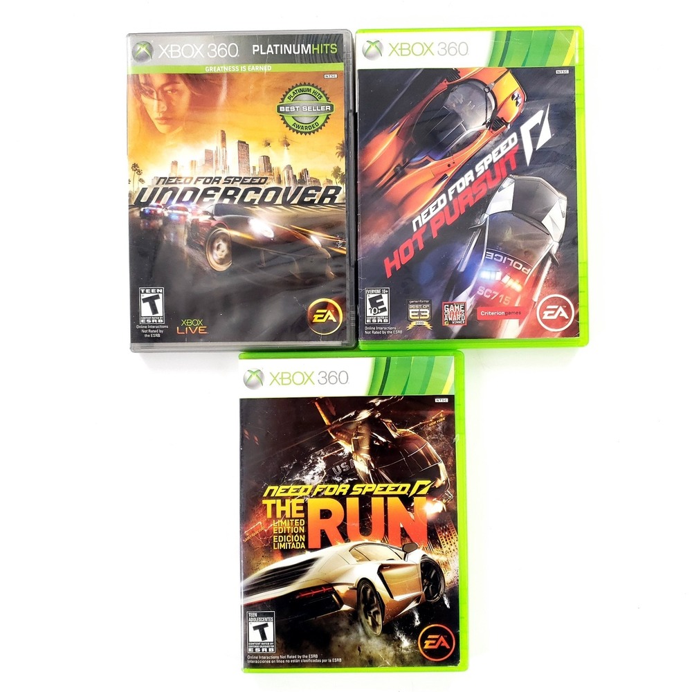 Need For Speed Lot Of 3 Microsoft Xbox 360 Undercover, Hot Pursuit, The Run